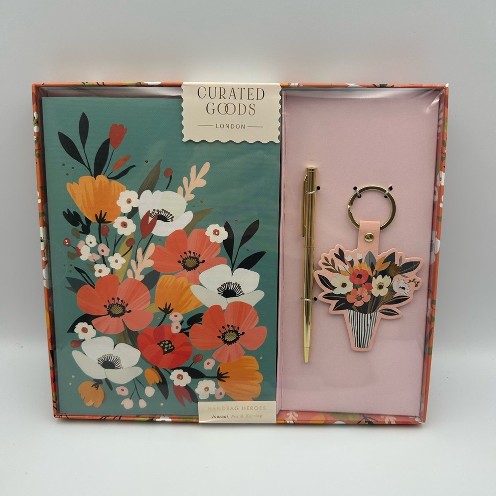*New* Floral Journal and Keyring Set W/ Pen